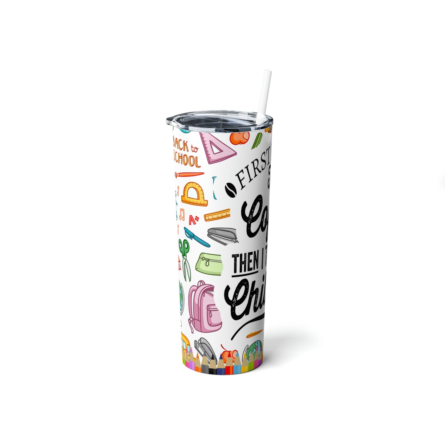 Skinny Steel Tumbler with Straw, 20oz