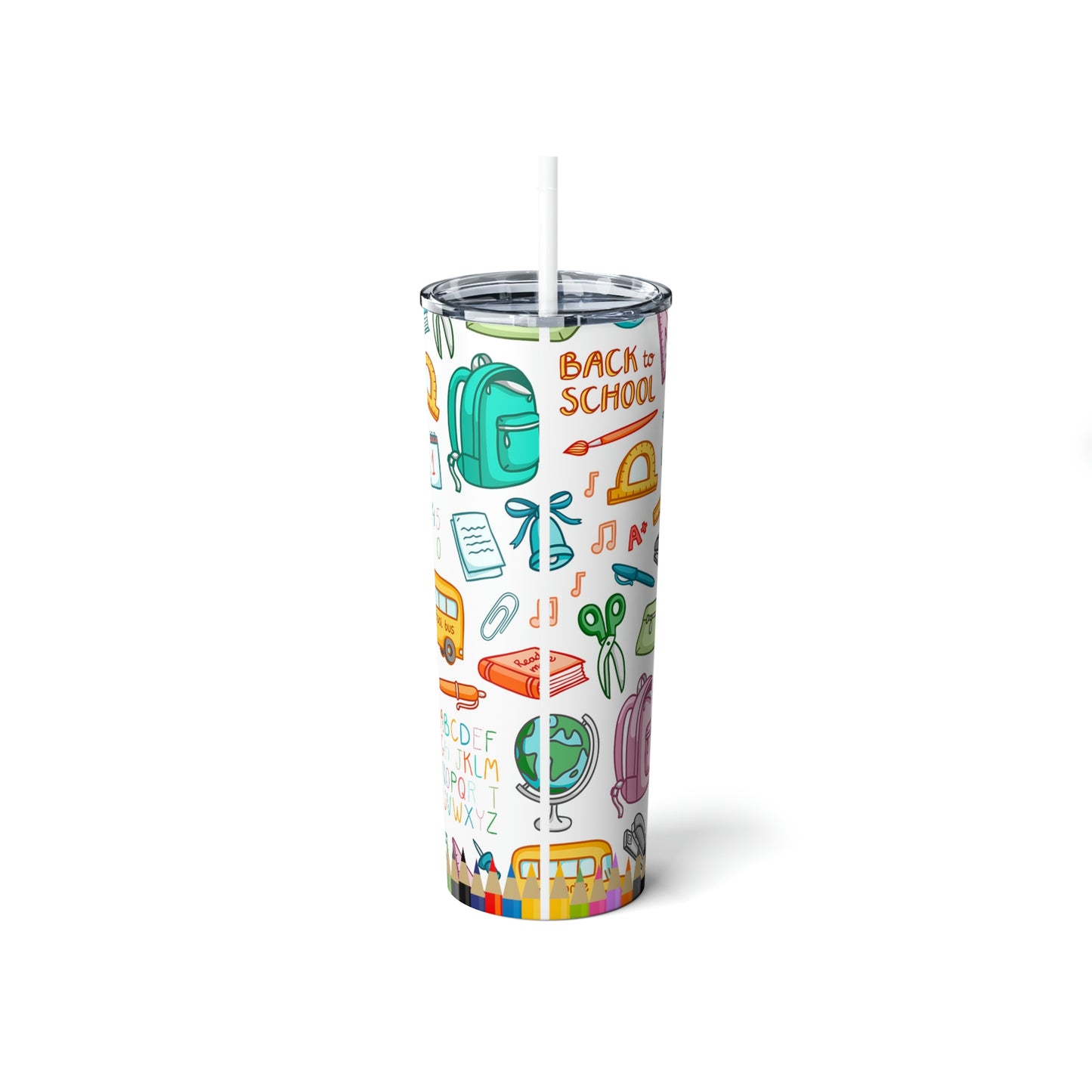 Skinny Steel Tumbler with Straw, 20oz